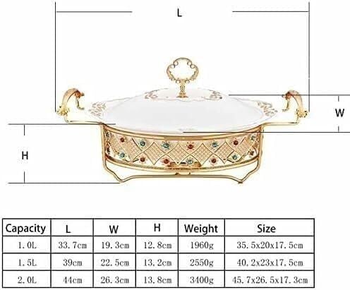 Chef Chafing Dish Buffet Set with Diamond Decoration, Round Chafer & Buffet Warmer for Catering, Parties & Kitchen Use(2l) ()