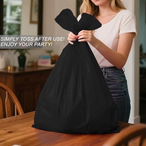 Image of 3 Pack Plastic Black Tablecloths for Rectangle Tables,Halloween Tablecloth