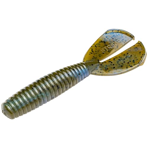 Strike King Rage Magnum Menace Fishing Lure, Soft Plastic Double Tail Grub, Crazy Tail Action, 4-Inches, 7-Pack