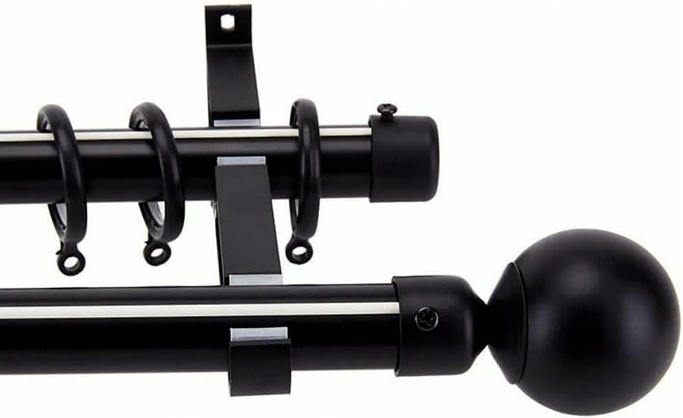 Curtain Rod Finial 28mm 2PCS Adjustable Thickened Iron Spray Paint Black Suitable for 24mm 28mm 4PCS 28mm