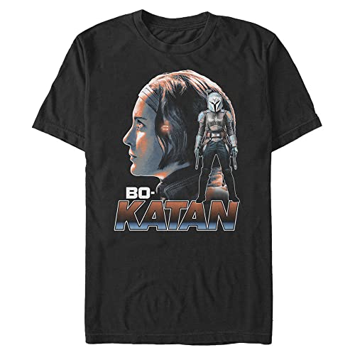 T-shirt Star Wars grande taille noir en coton coupe confortable pour homme fan du Mandalorian