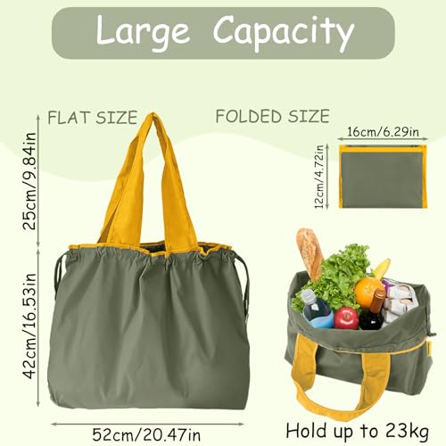 GFYFYZ Einkaufstasche Faltbar Große Wiederverwendbare Einkaufsbeutel Waschbar Shopping Bag Tragetasche mit Kordelzug und Henkel Tragbare Einkaufstaschen für Einkaufen und Travel Outdoor Camping