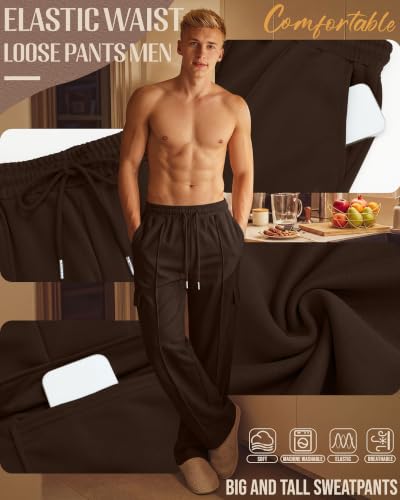 Image of Neer Men's Big and Tall Cargo Sweatpants Baggy Pants
