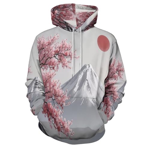 Sweat à capuche unisexe contre le froid de l'automne avec poches et motif 3D