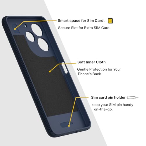 Image of Outlouders Back Cover for Realme C71 | Full Camera Protection | TPU Soft Flexible Shockproof Bumper Case (Blue)
