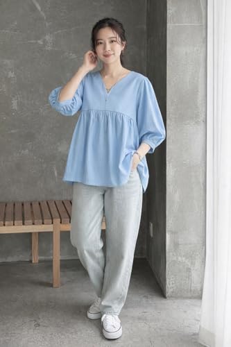 Image of Zilcon Women's Cotton Plain Styles Short Kurti for Women V-Neck Half Sleeve || Kurti for Woman || Short Kurtis for Woman