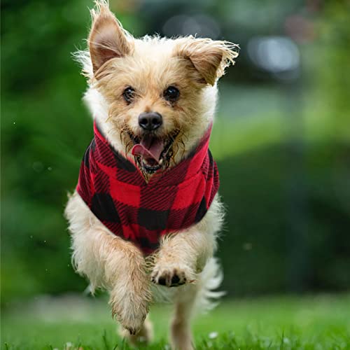Kama Bridal 1289-KAMA-400477-RED-M Dog Spring Autumn Winter Coat Dog Pullover Dog Fleece Vest For Cats Small And Medium Dogs Thin Dog Sweater Red & Black Plaid  thumb #5