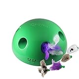 Allstar Innovations Pop N’ Play Deluxe Interactive Motion Cat Toy, Includes: Electronic Smart Random Moving Feather, Mouse & 3 Additional Teaser Toys 3 Speed Settings, Sound Optional & Auto Shut Off.