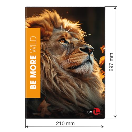 BM BeMore WILD Maxi Notebooks A4, Q Ruling, 5mm Squares with Margins for Elementary Middle and Upper - Image 4