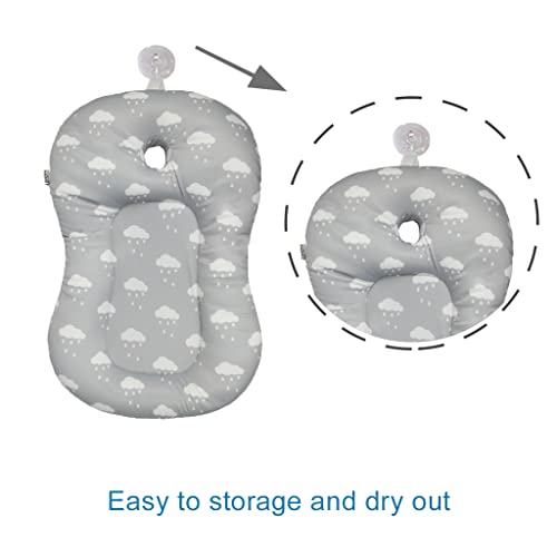 Image of KAKIBLIN Baby Bath Mat, Baby Bath Cushion Soft Anti-Slip Pad 0-6 Month Toddler Pillow (Cloud)