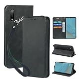 seninhi 対応 Xperia Ace II 用の ケース 手帳型 エクスペリアace2 SO-41B スマホケース 携帯ケース 職人仕様 手縫い革ケース 手帳型ケース スタンド機能付き 財布型 360度保護 耐衝撃 ケース カード収納 レザー 多機能 ベルトループ付き‌ おしゃれ 携帯カバー ブラック XNWACE2PG