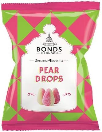 Original Bonds London Pear Drops Bag Sugar Coated Pear Flavored Boiled Sweets A Classic Sweetshop Favorite Imported From The UK England The Best Of British Candy Bannana And Pear Flavour