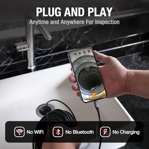 Teslong NTC30L-8.5MM-15M 50Ft Sewer Camera, Teslong Usb C Drain Plumbing Snake Borescope Inspection Camera thumb #3