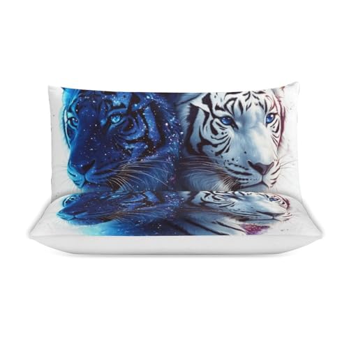 Funda de cama de tigre de microfibra con cremallera para niños 4