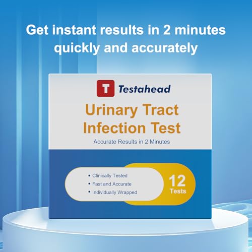 UTI Test Strips for Home Use Detects White Blood Cells and nitrites in Urine 2-Minute Rapid Results Suitable for Women, Men, and Children Urinary Tract Infection Test Strips (12-Pack)