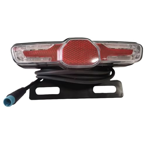 E-Bike Tail Light 4 Pin Male Waterproof Connector Rear Light for Bicycle Rack Mount LED Rear Light for Night Riding Compatible for 36V-48V Ebike 43 in Wire Taillight
