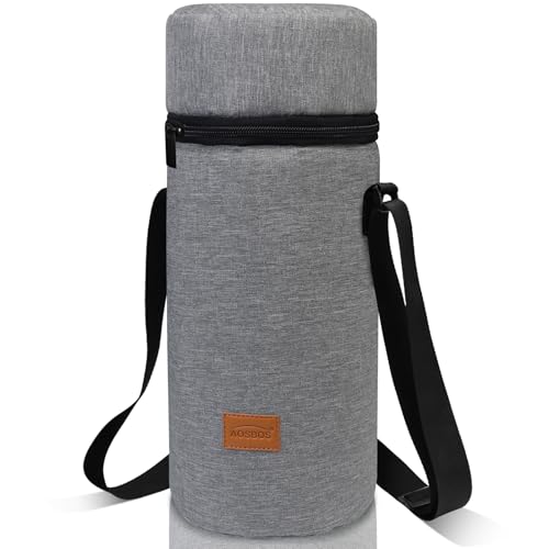 Aosbos Bolsa Isotérmica Grande para Botellas de Vino y Champán, 1,5L Portátil Bolsa de Agua con Correa para Senderismo Viajes Camping Fiesta