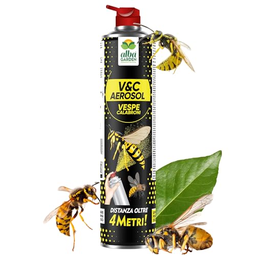 Albagarden - Insetticida Spray Vespe E Calabroni - Repellente Ad Azione Immediata Di Lunga Gittata - Formato Maxi Per Disinfestazione - Veleno, Alternativa Alla Trappola E Schiuma Per Vespe