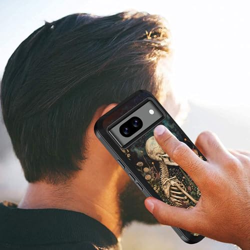 Coque Google Pixel 8a antichoc à motif tête de mort fleur - 7