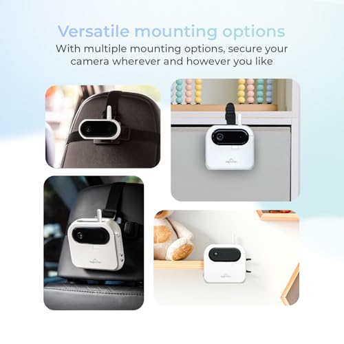 Tiny Traveler Ai Smart Wireless Baby Car Monitor with Power Bank - AI-Powered Safety Alerts: Cry/Laugh/Stand Detection, Virtual Fence, Long Range 1000ft Night Vision Lullabies Night Light - White - Thumbnail 6