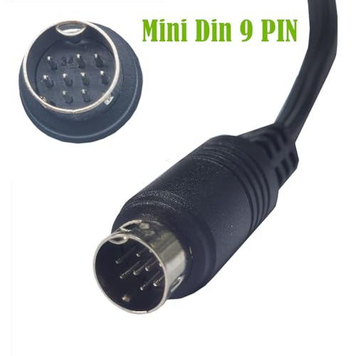 jasavdio S-Video Mini DIN 9 Pin Double Angle Male to Male Audio Cable for TV Receiver Monitor Projector Audio and Video Receiver etc (10ft) - Thumbnail 4