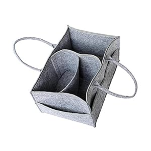 NIDONE Nursery Storage Bag Baby Luier Caddy Organizer Vilt Draagbare Nappy Organizer Bag Grijs