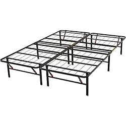 Colchón Y Somier 135 Amazon Amazon Basics - Somier fijo plegable, montaje sin herramientas, permite almacenar debajo de la cama, 135 x 190 cm, Negro