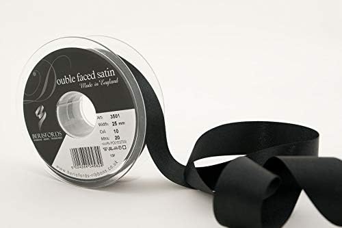 Berisfords Double FACE Poly Satin Ribbon, BlackBerry, 15 mm