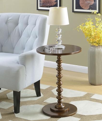 Image of VASIL MART Wooden Round Bed Side Table End Table, Side Table, Night Stand Beah Table for Living Room Bedroom (Brown C)