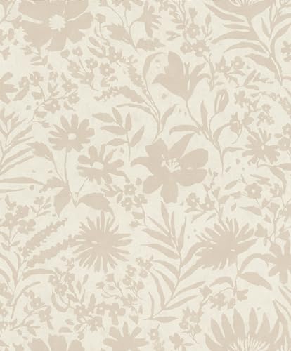 Rasch Paraiso 330403 Papier peint non tissé, motif fleurs beiges, 10,05 x 0,53 m (L x l)