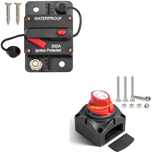 Mduoduo 300 Amp Circuit Breaker With Manual Reset Switch For RV Tug Boat,12V Waterproof Car