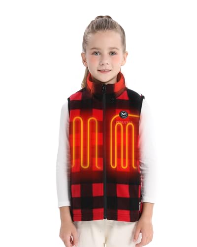 Image of Venustas Kids Heated Fleece Vest with Battery Pack Included, Warmer Youth Electric Heating Vest for Girls
