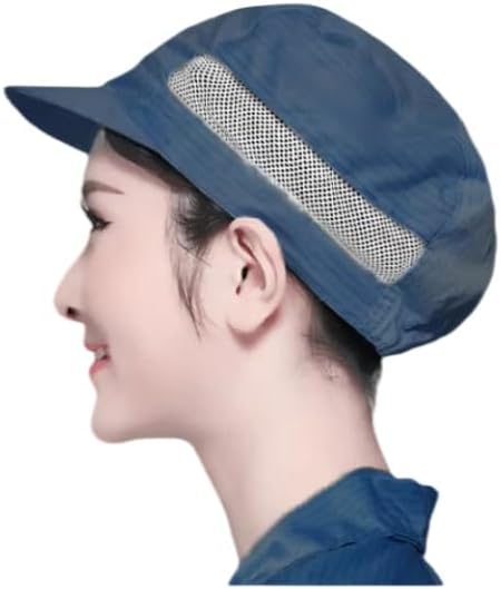 5 Pack ESD Work Caps with Side Mesh, Anti-Static Breathable Hats for Cleanroom & Factory