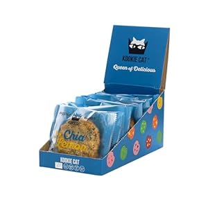 Kookie Cat Chia & Lemon-Biscuits végétaliens emballés individuellement, sans gluten, sans soja, bio, noix de cajou et avoine-12 X 50g Multipack