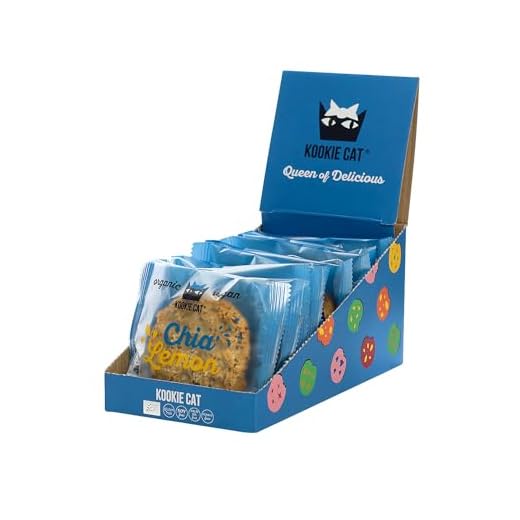 Kookie Cat Galletas Veganas de Chía y Limón Envueltas Individualmente, Sin Gluten, Sin Soja, Bio y Orgánicas, Anacardos y Avena, Paquete Múltiple de 12 x 50 g