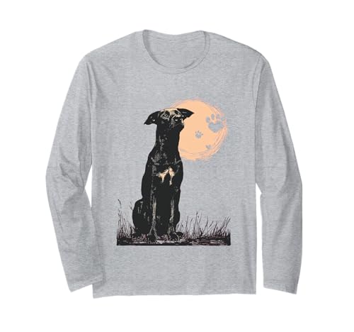 Moonlit Pit Lab Mix Dog �V���G�b�g �A�[�e�B�X�e�B�b�N�f�U�C�� ����T�V���c