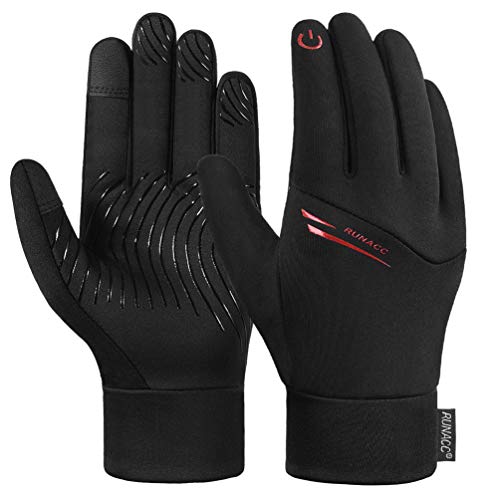 RUNACC Kinder Handschuhe Verdickte Touchscreen Winterhandschuhe Laufhandschuhe Outdoor Winter Fahrradhandschuhe Anti-Rutsch Vollfinger Sporthandschuhe für Jungen und Mädchen L