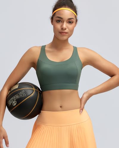 Image of RUNNING GIRL High Impact Sports Bras for Women,Racerback Running Bra Workout Crop Tank Tops Longline Sports Bra Push up