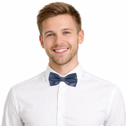 Image of Mens Classic Solid colour Bowtie 6pcs /12pcs Combo Pre-tied Satin polyester Formal tuxedo Bow tie Set For Boy Women and Men & Adjustable Length