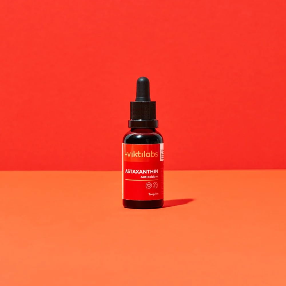 Astaxanthin Tropfen - aus der Mikroalge Haematococcus pluvialis - hochdosiert - mit Vitamin E - 10 Tropfen pro Tag - 950 vegane - ohne Zusatzstoffe
