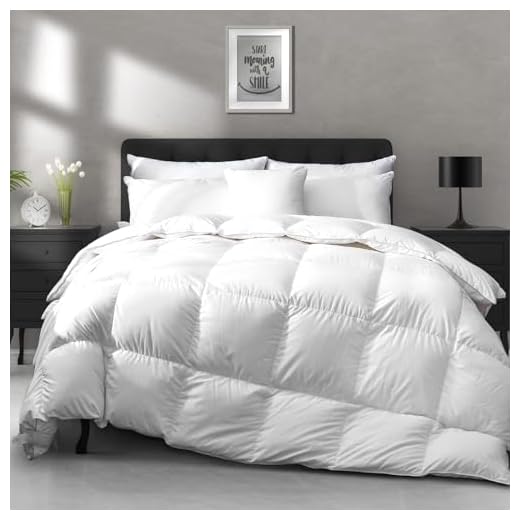 APSMILE Lightweight Goose Feather Down Comforter King Size - Cooling Bed Comforter, Hotel Collection 750 Fill-Power Thin Duvet Insert for Warm Weather/Hot Sleepers, 106x90, White