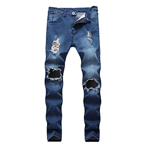 Boys Skinny Fit Ripped Distressed Stretch Jeans with Destroyed Detailing for a Fashionable Look