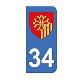 Autoadhesivo para placa de matrícula de moto, 6,3 x 2,9 cm, diseño escudo Languedoc-Rousillon