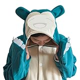 LorranTree Relaxo Kostüm Jumpsuit Tier Snorlax Onesie Relax Kostuem Damen Herren Pyjama Fasching Halloween Schlafanzug Cosplay Erwachsene Karneval Einteiler Blue01 XL