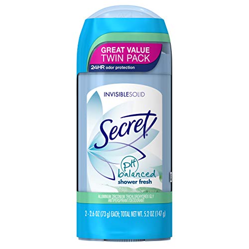 Secret Original Shower Fresh Scent Women's Invisible Solid pH Balanced Antiperspirant and Deodorant Twin Pack, 5.2 Ounce