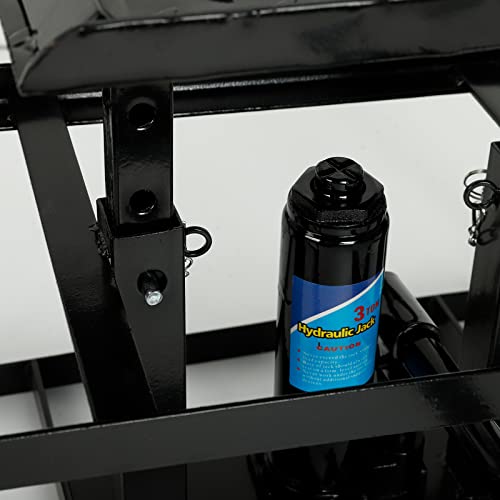 2 Pcs Hydraulic Car Ramps, 6,600lbs (3T) Capacity, Adjustable Car Lift Service Ramps for Oil Changes, Height Range 9.8" to 16.21", for Mid-Size SUVs & Light-Duty Trucks