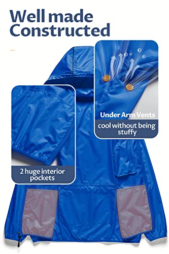 Image of CREATMO US Men's Packable Waterproof Running Rain Coats Reflective Cycling Jacket Windbreaker With Removable Hood