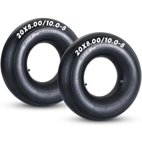 weyleity 2 Pack 20x8.00-8, 20x10.00-8 Inner Tube | Heavy Duty Replacement Tire Tubes with TR13 Straight Valve Stem for Go Karts, ATVs (20x8.00/10.0-8, TR-13)