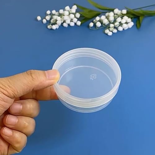 Image of 12 Pack 1.69 oz Clear Storage Box Round Organizer (2.64 x 1.02 inch) with Lid for Earplugs Tiny Bead Dices and Other Craft Accessories