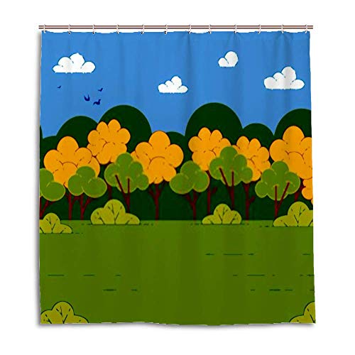 Rideau de douche en polyester lavable en machine 66 x 72 cm avec crochets